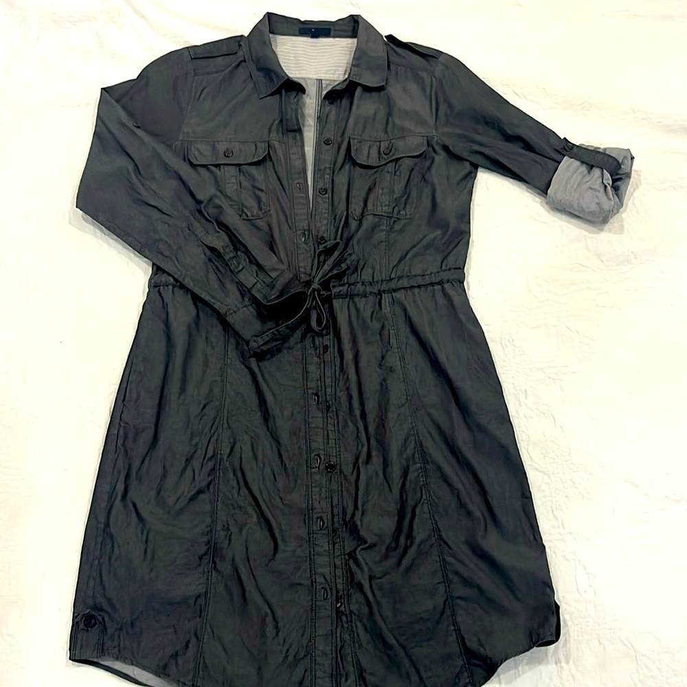 GAP Chambray Black button down dress SZ M